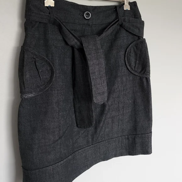 Spicy Sugar Dark Denim Look Skirt with belt - Picture 2 of 4